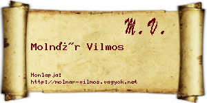 Molnár Vilmos névjegykártya